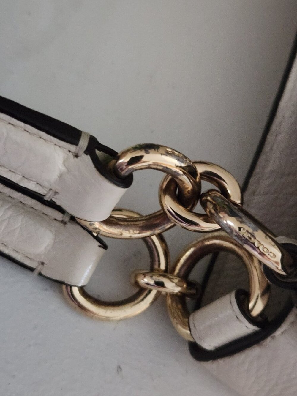 Coach Lexy White Leather Tote Bag Purse - Picture 6 of 11